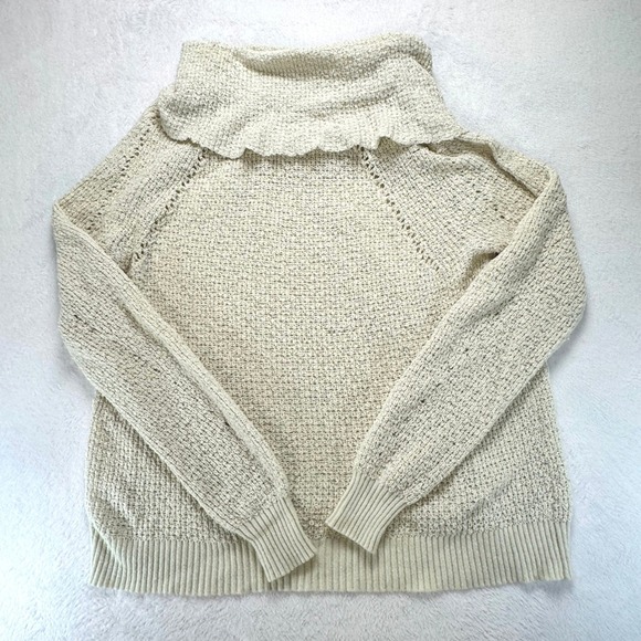 Free People My Only Sunshine Cowl Neck Sweater Cream Ivory Knit Small - Picture 4 of 4